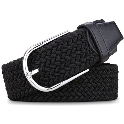 Canvas belt men's belt student youth pants belt lengthened elastic stretch woven casual Korean style belt fashion 