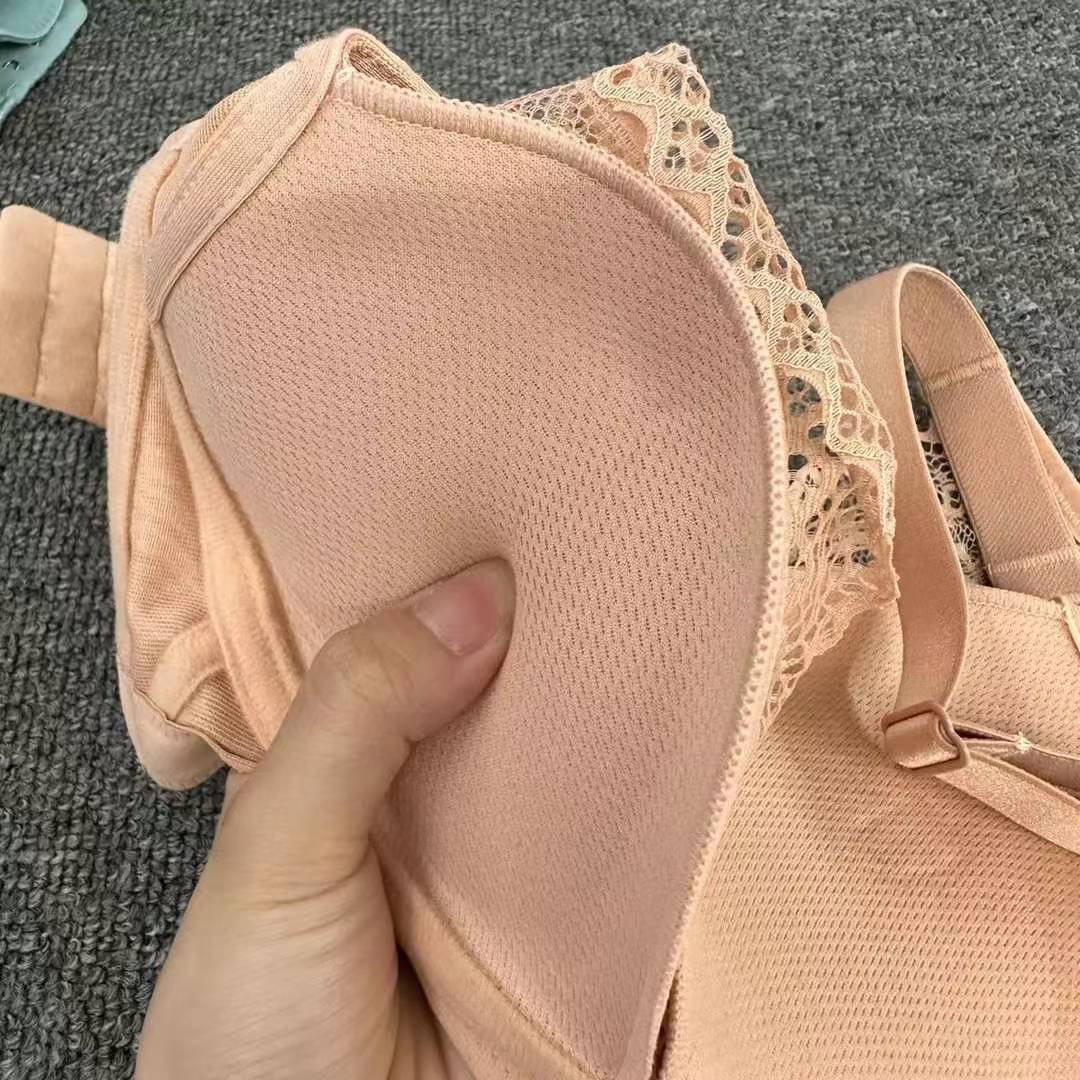 Nuevo sujetador de alta calidad de moda de encaje jacquard transpirable ajustable cómodo tres botones de colado ropa interior mujer