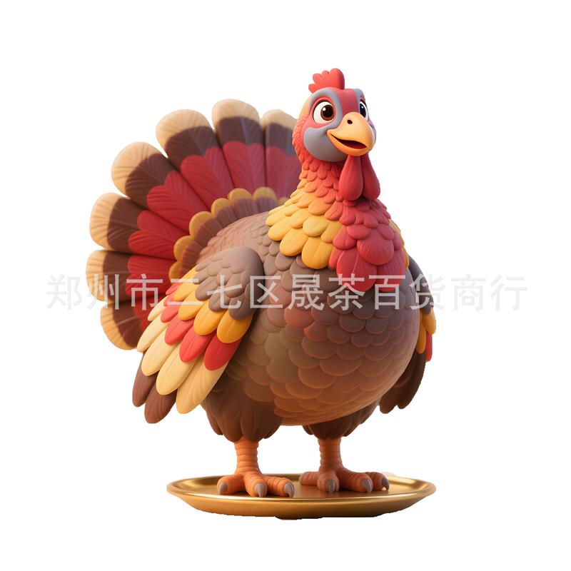 Cross-Border Turkey Ornaments, Creative and Colorful Turkey Decorations for Thanksgiving and Christmas, Home Desktop Decorations