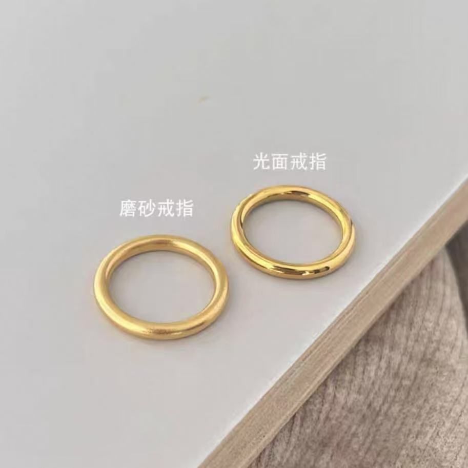 Boman 古代法スクラブ 2 ミリメートルラウンドラインプレーンリング女性のためのソリッドテクスチャ 18 k ライト高級ハイエンド人差し指リングチタン鋼