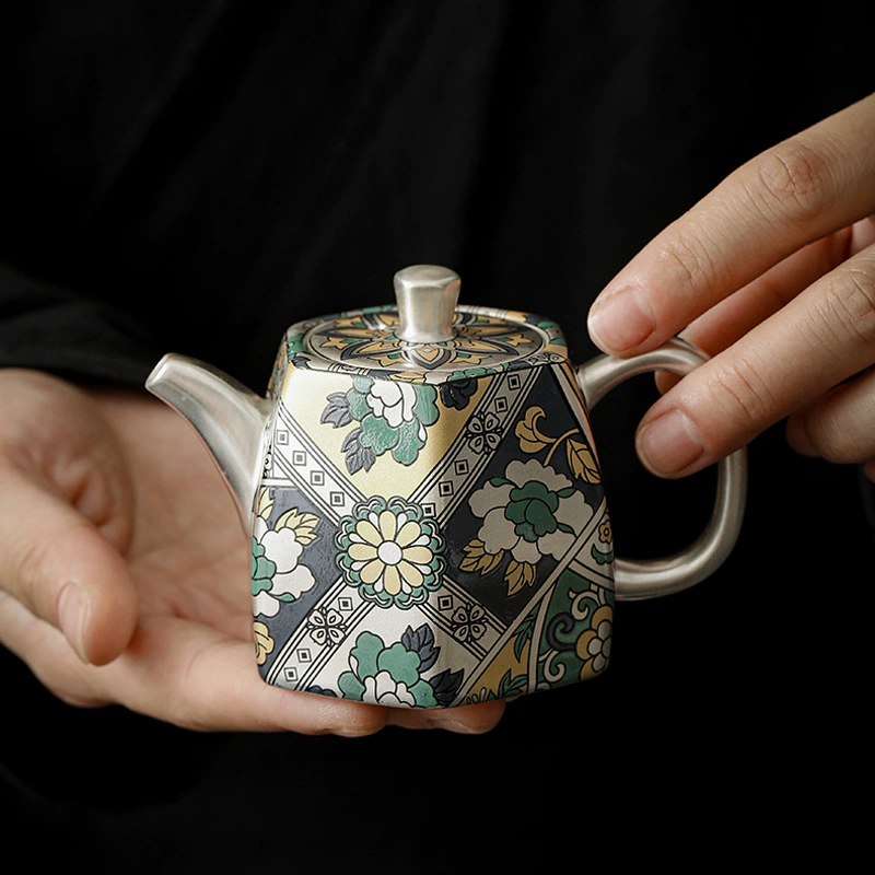 Enamel, retro teapot, ceramic creative tea for home use, handmade