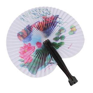 Factory Direct Sales Travel Fan Chinese Style Mini Small Round Paper Fan Folding Fan Flower and Bird Landscape Painting Folding Fan Plastic Paper Fan