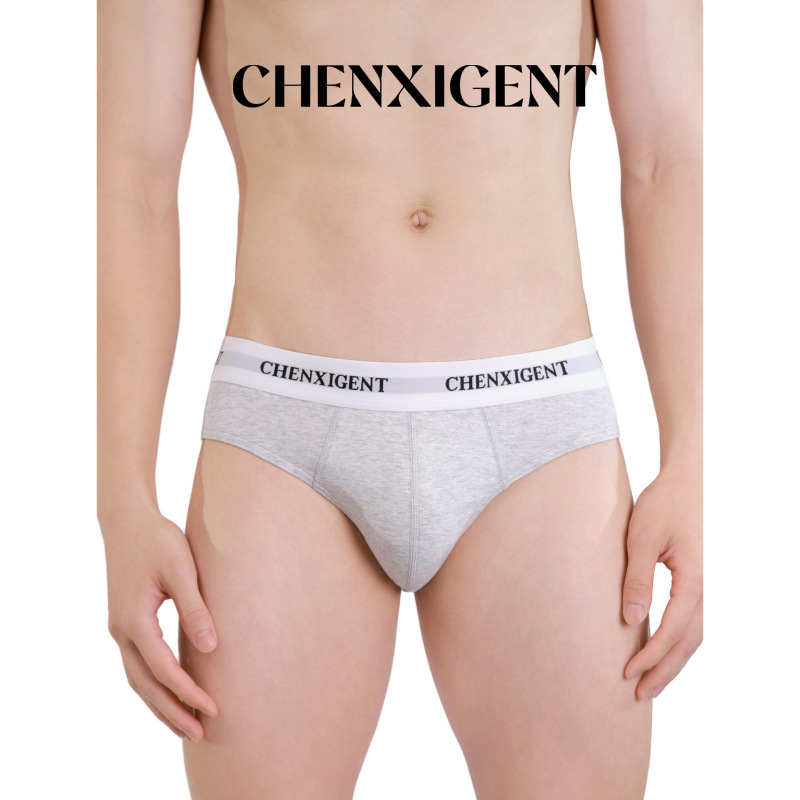 Chenxi Gentleman Men's Gray Briefs Pure Cotton Casual Letters Breathable Plaid Sports Men's Shorts Chenxi Gentleman Men's Gray Briefs Pure Cotton Casual Letters Breathable Plaid Sports Men's Shorts