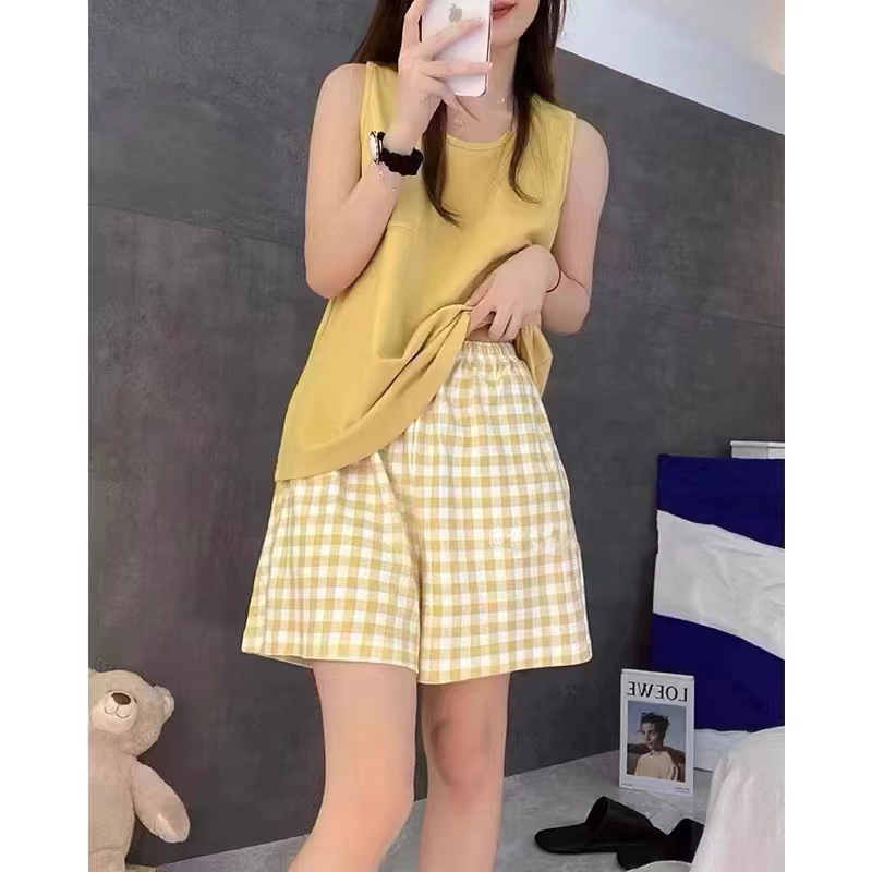 2025 여성을위한 새로운 스타일 잠옷 여름 얇은 순수 코튼 민소매 조끼 조끼 홈웨어는 투피스 슈트 외부에 착용 가능