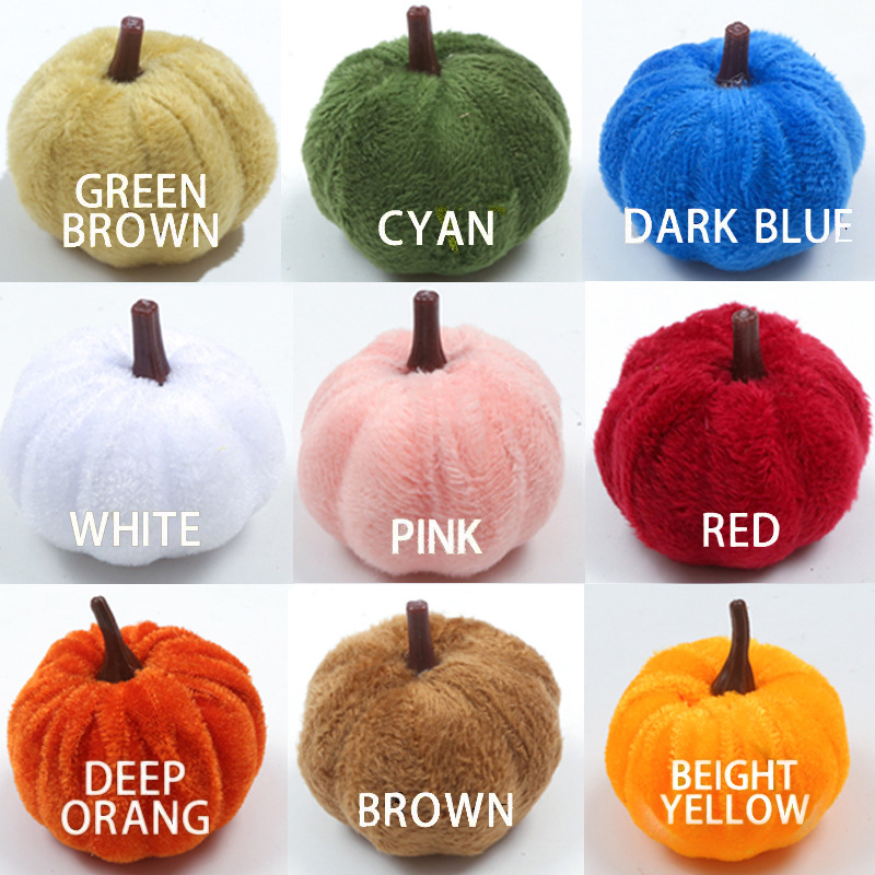 Cross-border simulation of the same flannel pumpkin decorative ornaments Halloween Thanksgiving colorful cloth pumpkin model wholesale