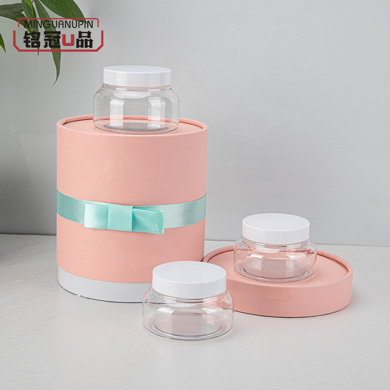 Factory custom 67 teeth 100ml transparent wide mouth bottle pet plastic cream bottle food packaging scented tea plastic jar