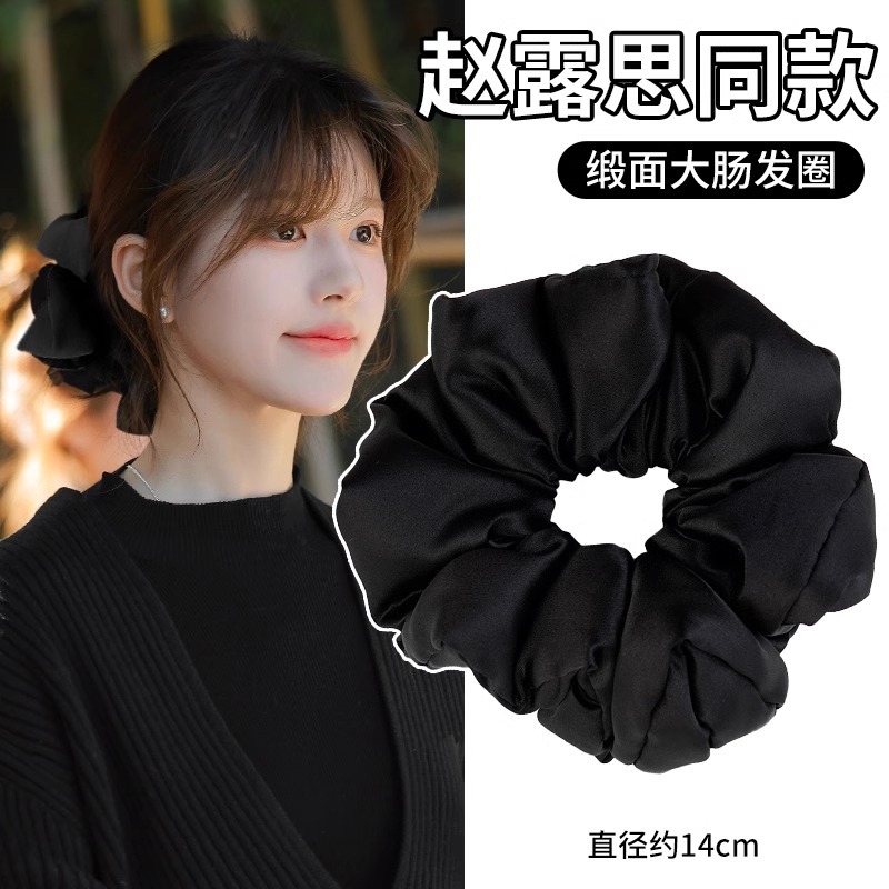 Lazo para el cabello de intestino grueso de gran tamaño rojo de Internet para mujer 2025 nueva banda de goma cuerda para atar el cabello funda de cuero de cuerda de bola de sensación de alta calidad