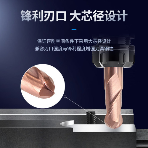 55-degree tungsten carbide ball-end milling cutter, hard alloy CNC numerical control tool, R-angle spherical vertical milling cutter, coated ultra-hard extended
