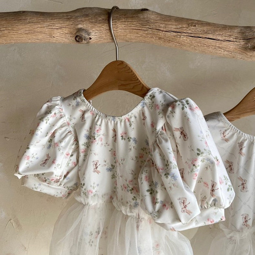 Baby girl summer floral mesh skirt quick-drying one-piece swimsuit with hat little girl hot spring swimsuit