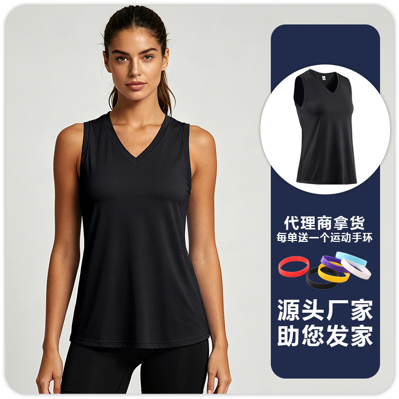 Camiseta sin Mangas Deportiva de Yoga para Mujer de Poliéster, Secado Rápido, Transpirable, para Yoga y Running