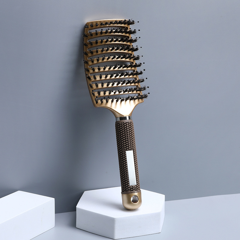 Peine curvo grande para mujer, peine de peluquería de dientes largos y anchos, peine de peinado de pelo rizado esponjoso, peine de masaje de costillas curvas de melena antiestática