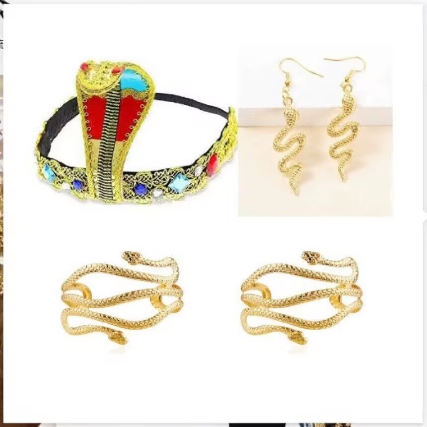 Halloween Cleopatra headwear ropa egipcia de las mujeres accesorios oro con cuentas diadema Faraón