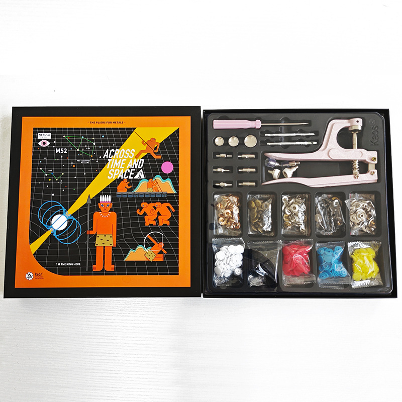 Botón a presión de resina T5 831 botón de metal 9,5mm hebilla de cinco garras juego completo de herramientas de instalación alicates de presión de mano transfronterizo