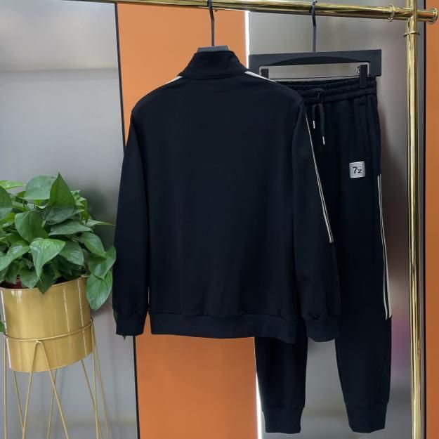 Traje deportivo informal para hombre, chaqueta, pantalones de pierna, pantalones de manga larga con cuello levantado, conjunto completo, primavera y otoño, 2024