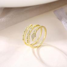 MOXI2022新款多層鋯石戒指 鏤空多排指環 女士韓版復古開口戒指