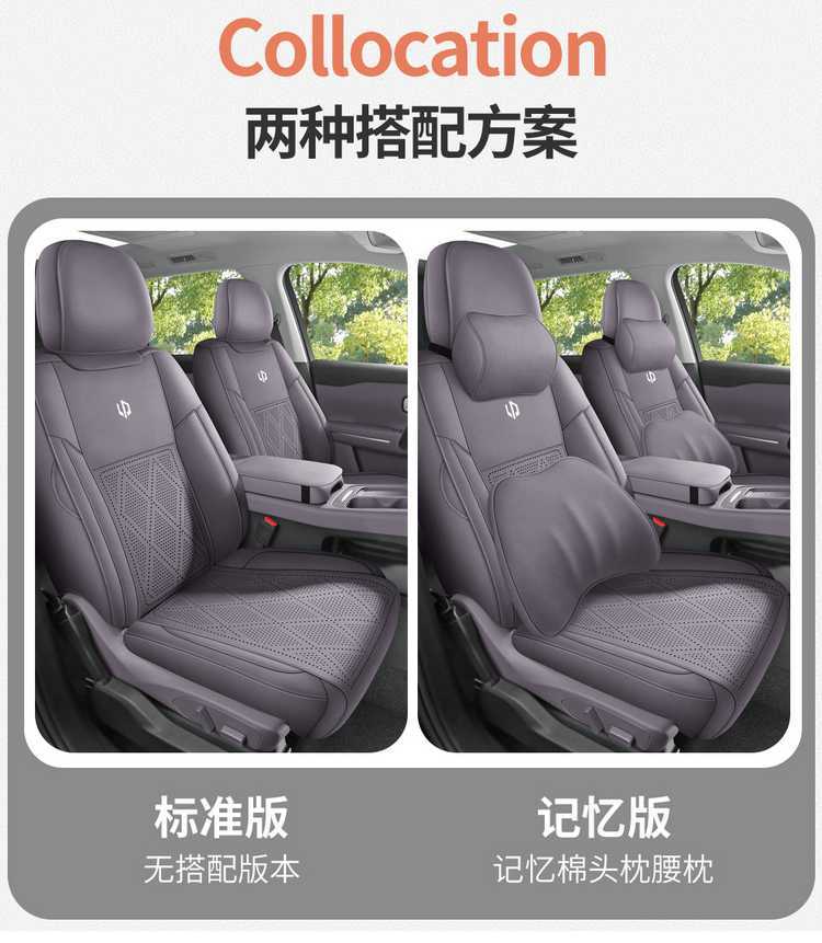 27-piece set of seat covers for the Leapmotor C16, featuring a full-coverage design, suitable for all seasons, with perforated suede fabric, and designed specifically for car seats