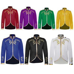 2023 Amazon new Halloween men's fashion coat court Prince golden embroidered suit sports jacket