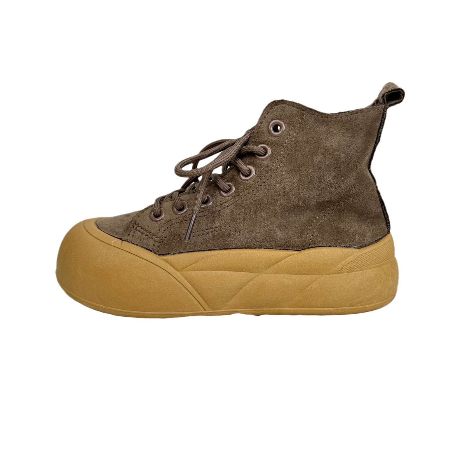 Yuanbo 2024 otoño zapatos de lona de alta altura, zapatos deportivos casuales, zapatos de suela gruesa, zapatos de mujer coreanos.