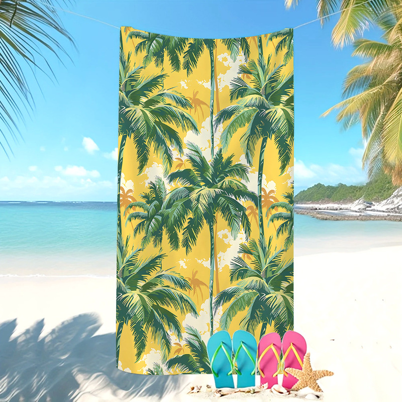 Cross-Border Best-Selling Hawaiian Coconut Tree Beach Towel, Microfiber Digitally Printed Summer Seaside Absorbent Bath Towel Cross-Border Best-Selling Hawaiian Coconut Tree Beach Towel, Microfiber Digitally Printed Summer Seaside Absorbent Bath Towel