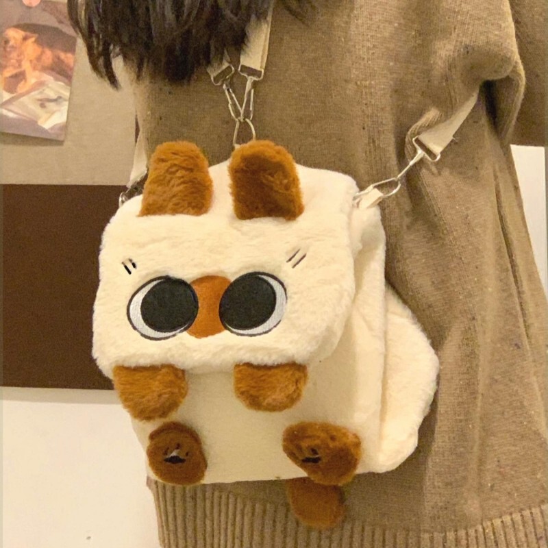 3way 日本のかわいいシャム猫ぬいぐるみバックパック学生ショルダーバッグクロスボディバッグミニ小型バックパック登山バッグ|undefined