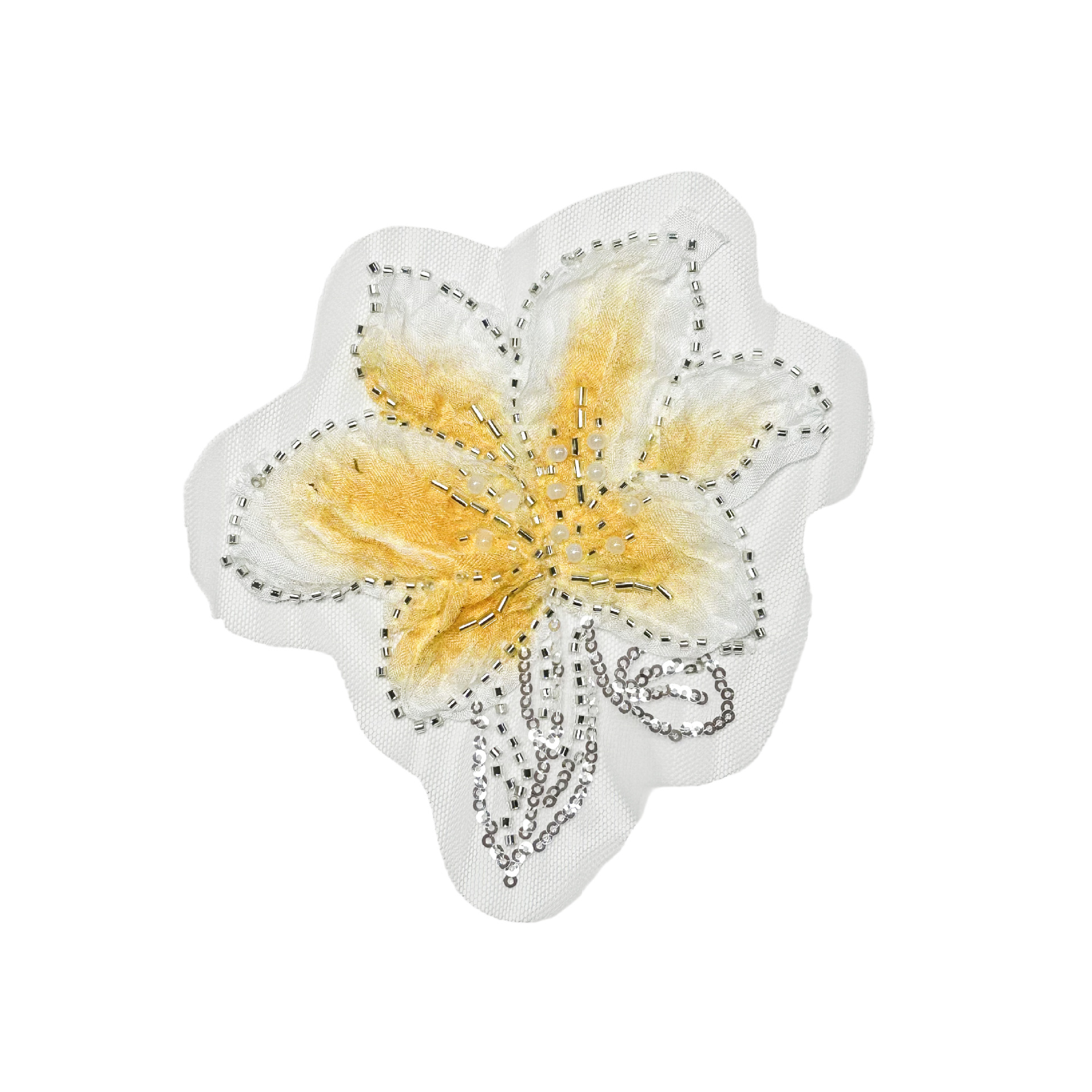 Inventario estereoscópico colorido gradiente floral bordado pegatinas de clavos manuales esquinillas de malla floral vestido decoración de tocado image 13