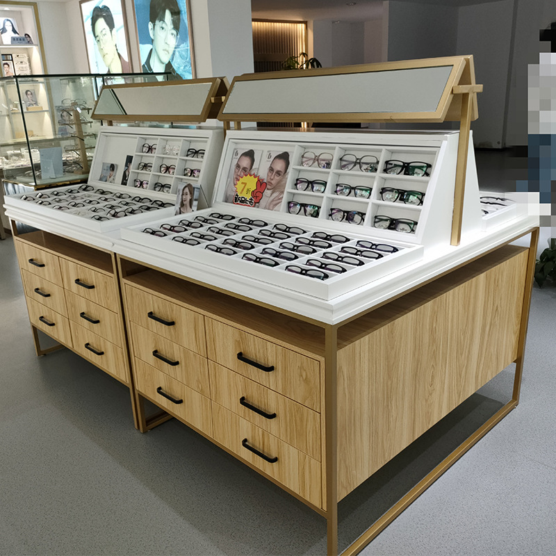 汇尚眼镜展示柜眼镜柜柜台烤漆中岛柜货架展示架珠宝店展柜