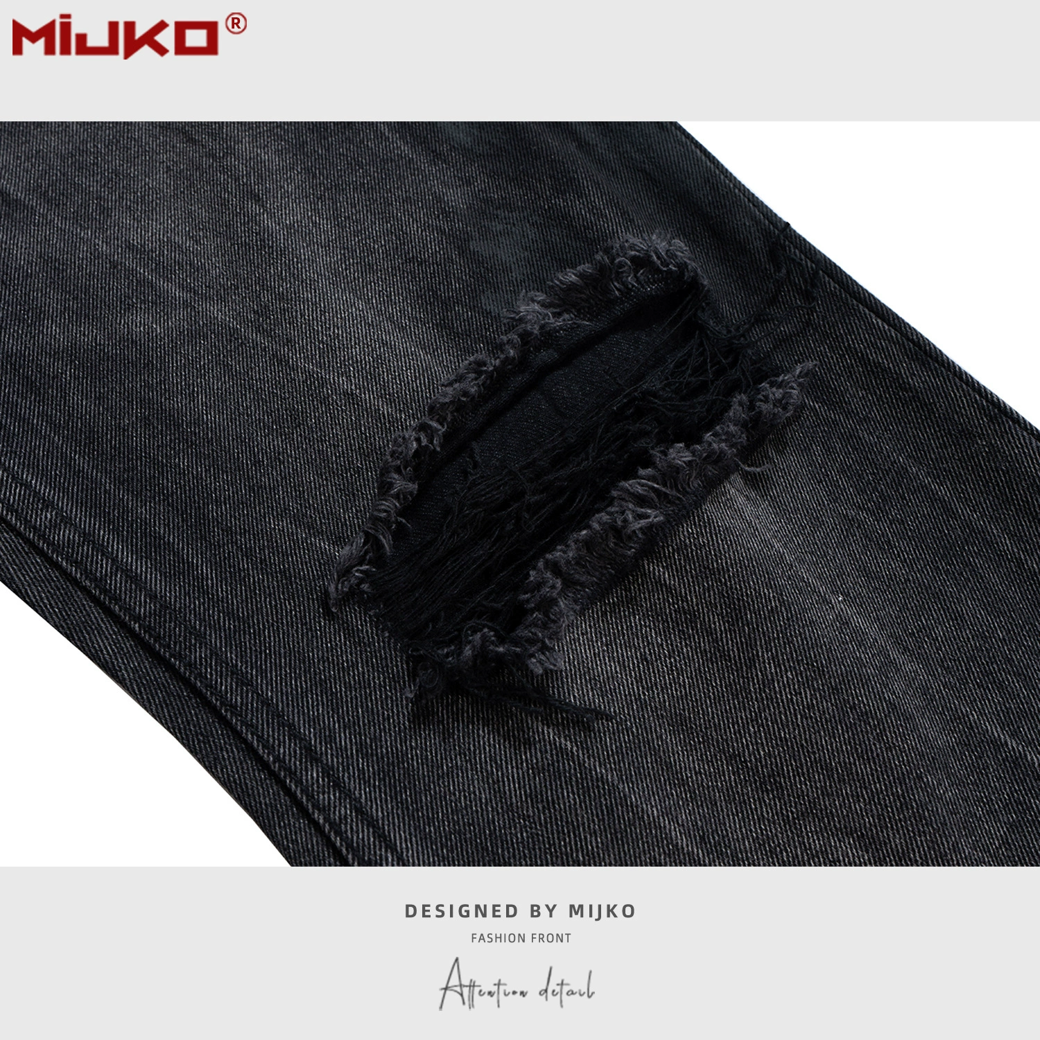 Мijko мужские/женские рваные брюки с краской, порванные штаны, унисекс, Micoli, oversized, лазерная обработка, черные джинсы