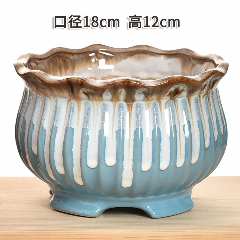 多肉花盆大量批发陶瓷植物粗陶复古素烧紫砂创意大小口径简约跨境|undefined
