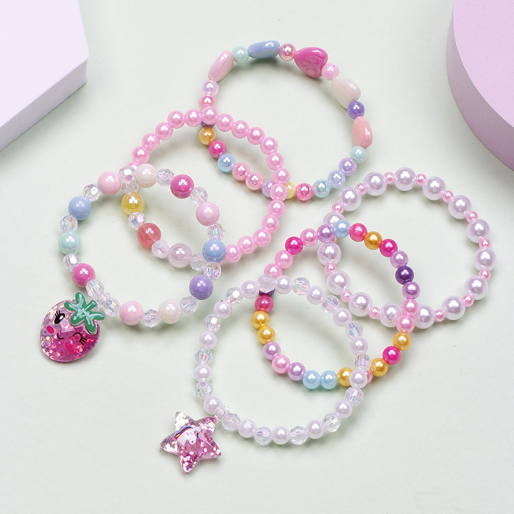 Fashion Letter Butterfly Plastic Beaded Kid's Bracelets 6 Pieces display picture 16