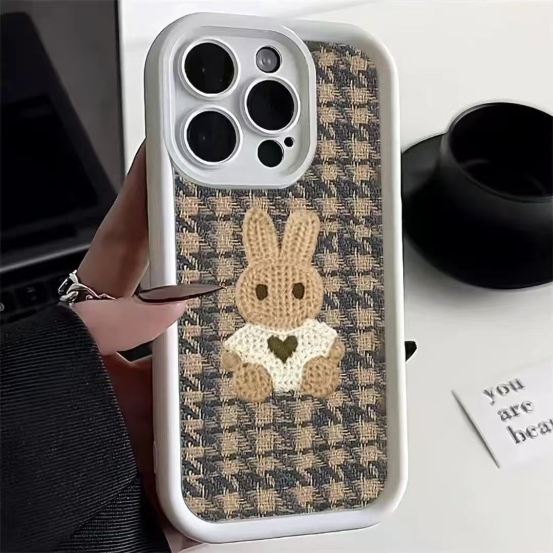 Conejo blanco para iphone16promax funda para teléfono móvil Apple 15 anti-caída 14pro/13 lindo 12 nuevo