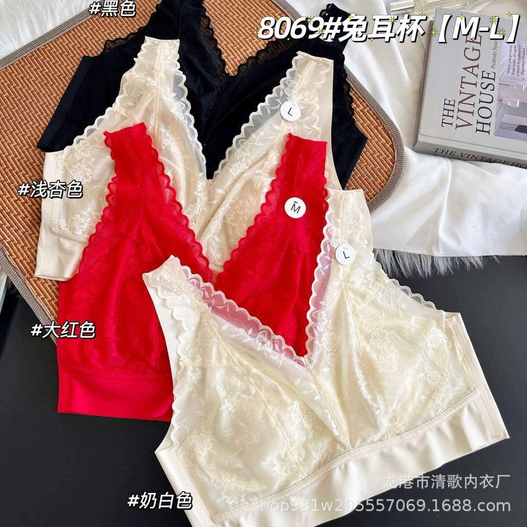 Hanger, lace thin wireless bra, underwear, beautiful back, V-neckline