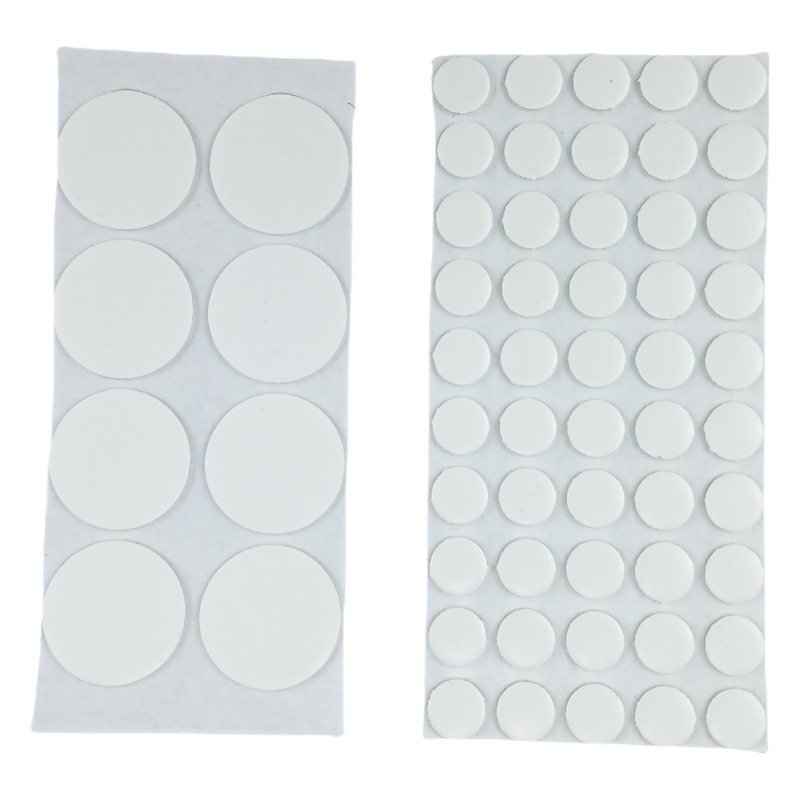 Pegatinas de pie de caja ciega fuerte transfronteriza transparente acrílico de doble cara burbuja adhesiva mate dispensación redonda hecha a mano adhesivo no invertido