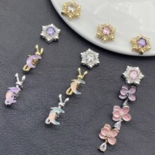 雪花兔子饰品吊坠文玩手串手链DIY饰品配件串珠保色批发