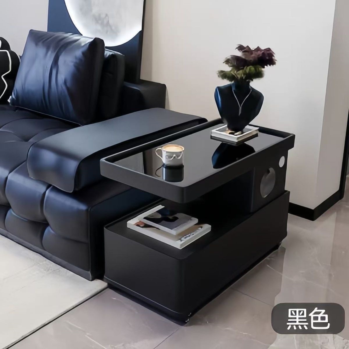 Sofa side table modern minimalist movable coffee table living room side cabinet Italian light luxury minimalist small apartment new cabinet