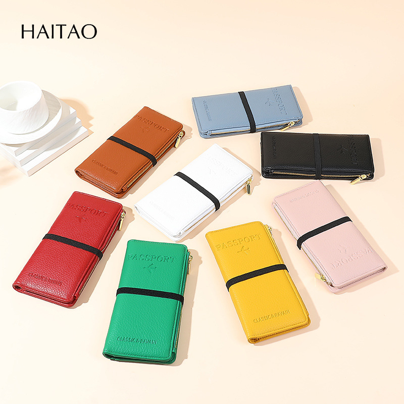 2025 nuevo paquete de pasaporte transfronterizo banda elástica cubierta de tarjeta de vacuna bolsa de identificación carpeta de pasaporte de viaje multifuncional