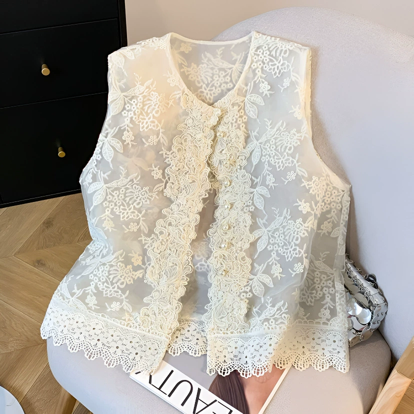 [Тяжелое кружево с бисером] Новый летний кружевной жилет в национальном стиле с коротким жилетом для женщин и других людей