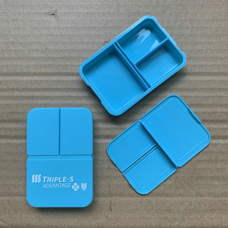 塑料食品级PP料长方形三格药盒 长方形三格药盒 一天三格药盒