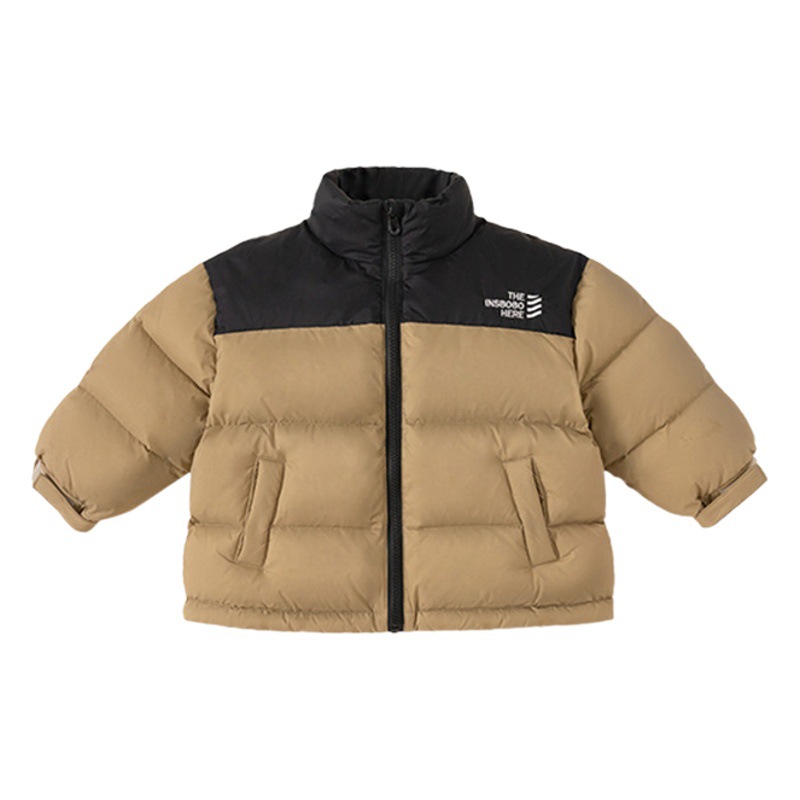 Ropa Infantil Youbao, Chaqueta de Plumón para Niños, Abrigo Informal con Bloques de Color para Bebés, Chaqueta Cálida de Plumón de Pato Blanco