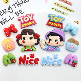 Three-dimensional buerjia milk girl PVC flexible glue patch DIY jewelry accessories hook phone case decoration production materials