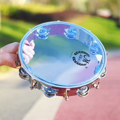 Meibette 8-inch 10-inch self-tuning double-row hand-cranked tambourine stainless steel hand drum for students and children playing tambourine