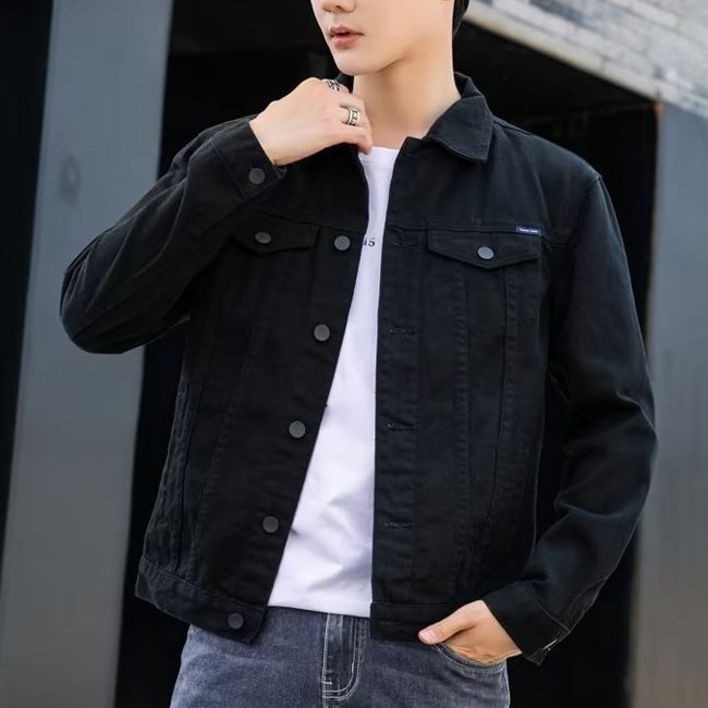 Denim Jacket Men's Spring and Autumn Korean Trendy Teenager Men's Spring Frock Loose Cotton Casual Men's Jacket