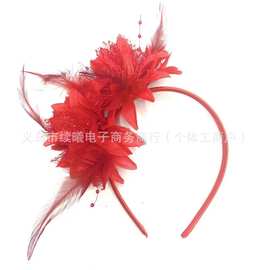 亚马逊速卖通羽毛发箍派对聚会舞台表演狂欢节新娘发饰羽毛头饰