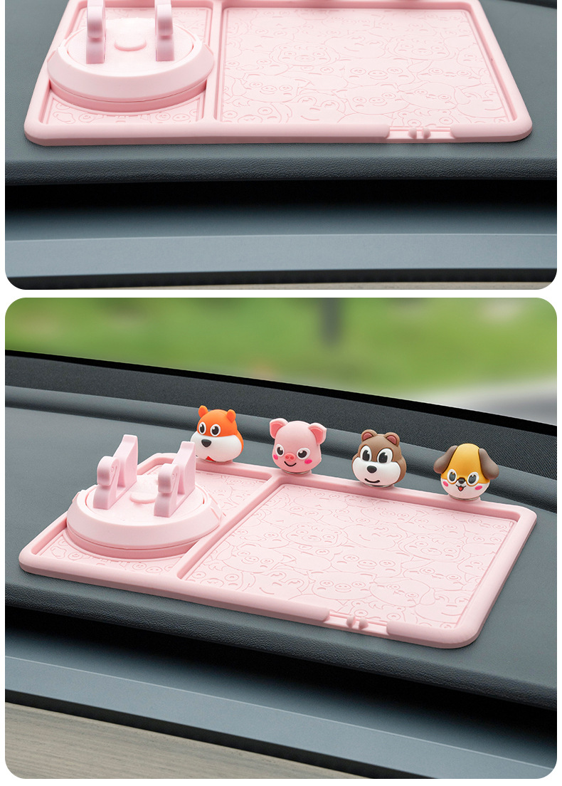 Cartoon Car Anti-Slip Mat, New Model for Car Dashboard, Multifunctional Navigation Holder, Cute Style, Cross-Border Shipping