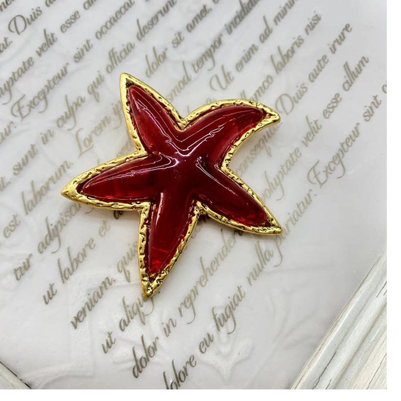 Simple Style Starfish Alloy Glass Inlay Artificial Gemstones Women's Brooches display picture 3