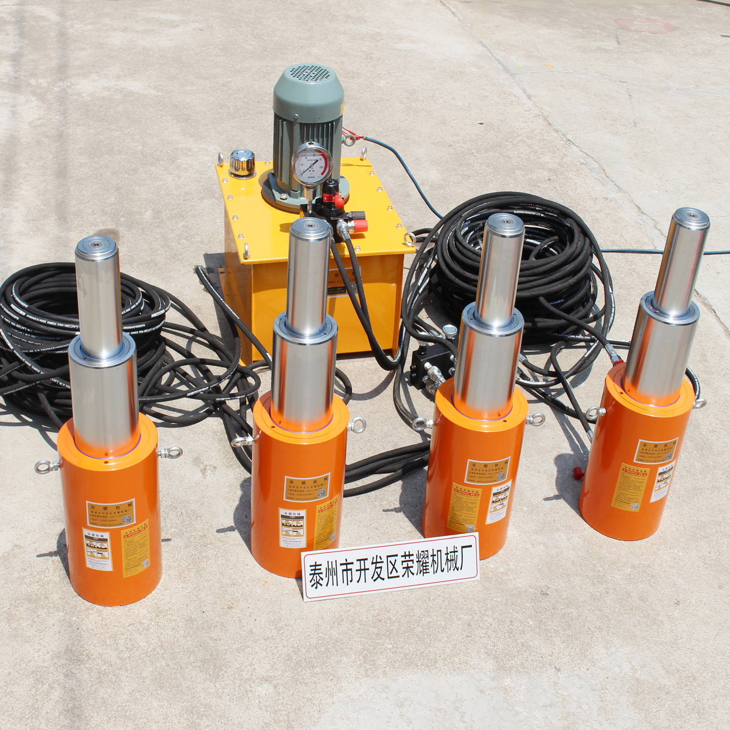 销售手动双节双油路油缸100吨150T200t电动双作用多节液压千斤顶