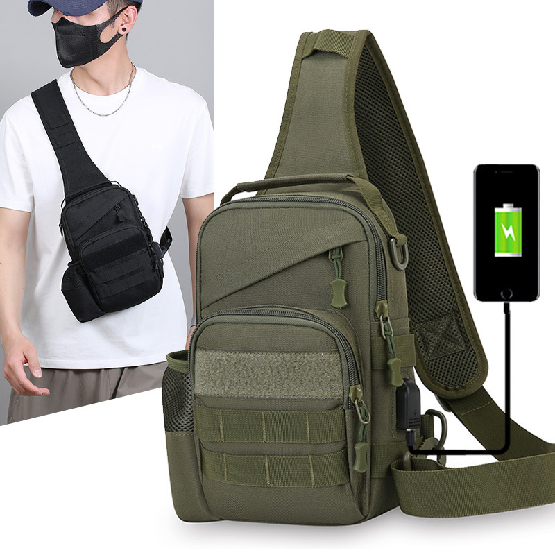 Bolso de pecho para hombres y mujeres nuevo bolso diagonal de un solo hombro al aire libre, mochila pequeña de camuflaje, bolso multifunción de ciclismo con tirachinas