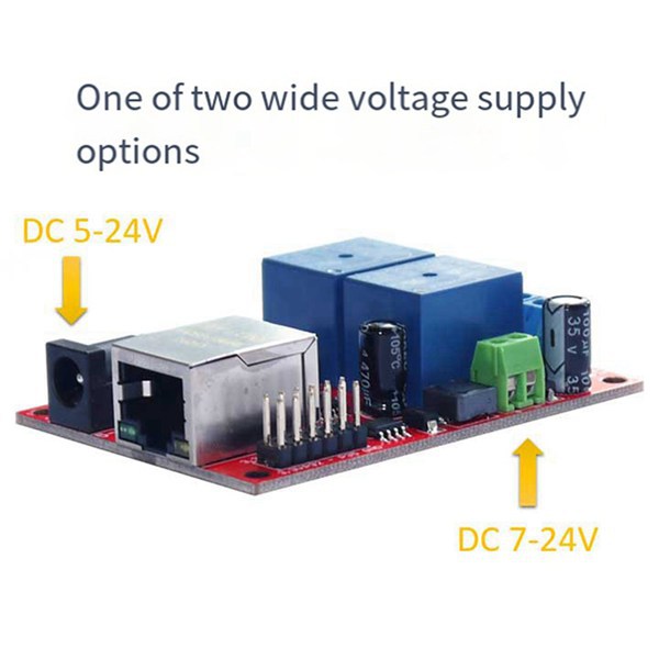 1套 颜色：图片色 材质：PCB 美规 AC110V 2路以太网继电器网络开