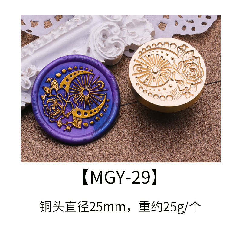 Cabezal de sello de pintura de fuego europea, serie de jardín de rosas, pintura de fuego, cabeza de cobre, sobre, cera de sellado, producto terminado, cabezal de impresión de imagen listo