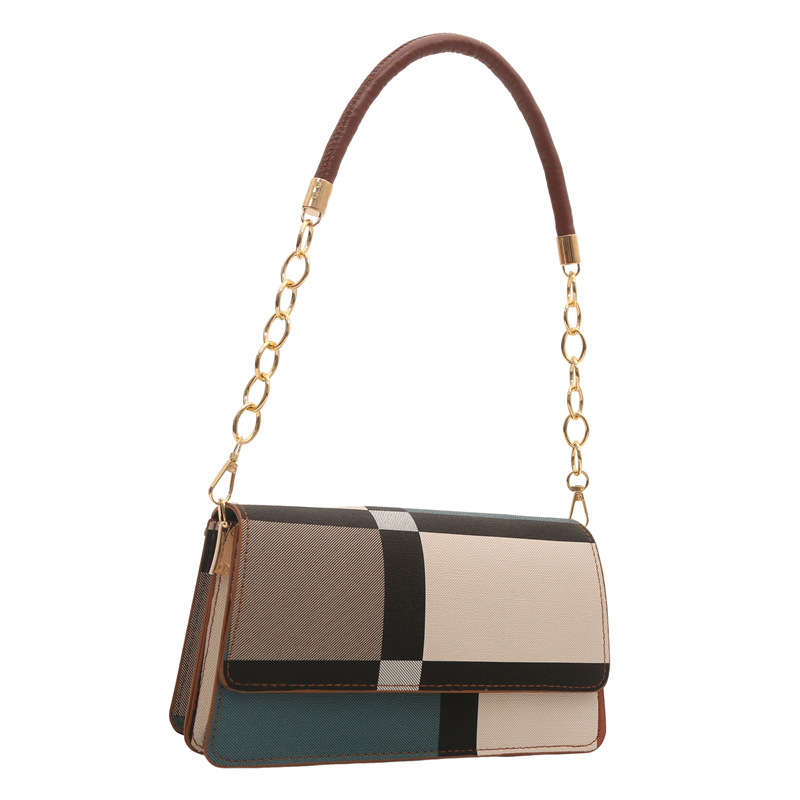 Moda popular color de contraste axila pequeño bolso cuadrado 2024 verano nuevo estilo coreano bolso de hombro bolso femenino estilo transfronterizo