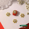 Metal Christmas diamond accessory for manicure, suitable for import, with snowflakes, wholesale